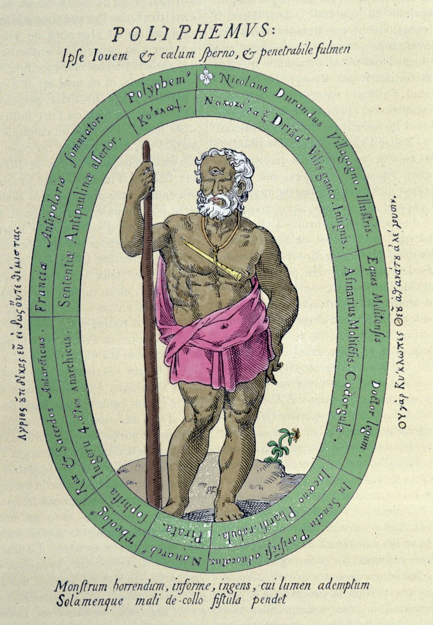 Cyklop Polifem (Polyphemus), satyra na Nicolasa Duranda de Villegagnona, francuskiego wojska i odkrywcy (1510-1571) autorstwa Unknown artist