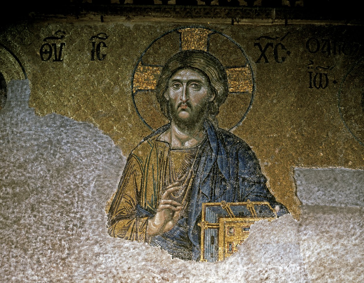 Deesis. Detal Chrystusa, połowa XII wieku (mozaika) autorstwa Unknown artist