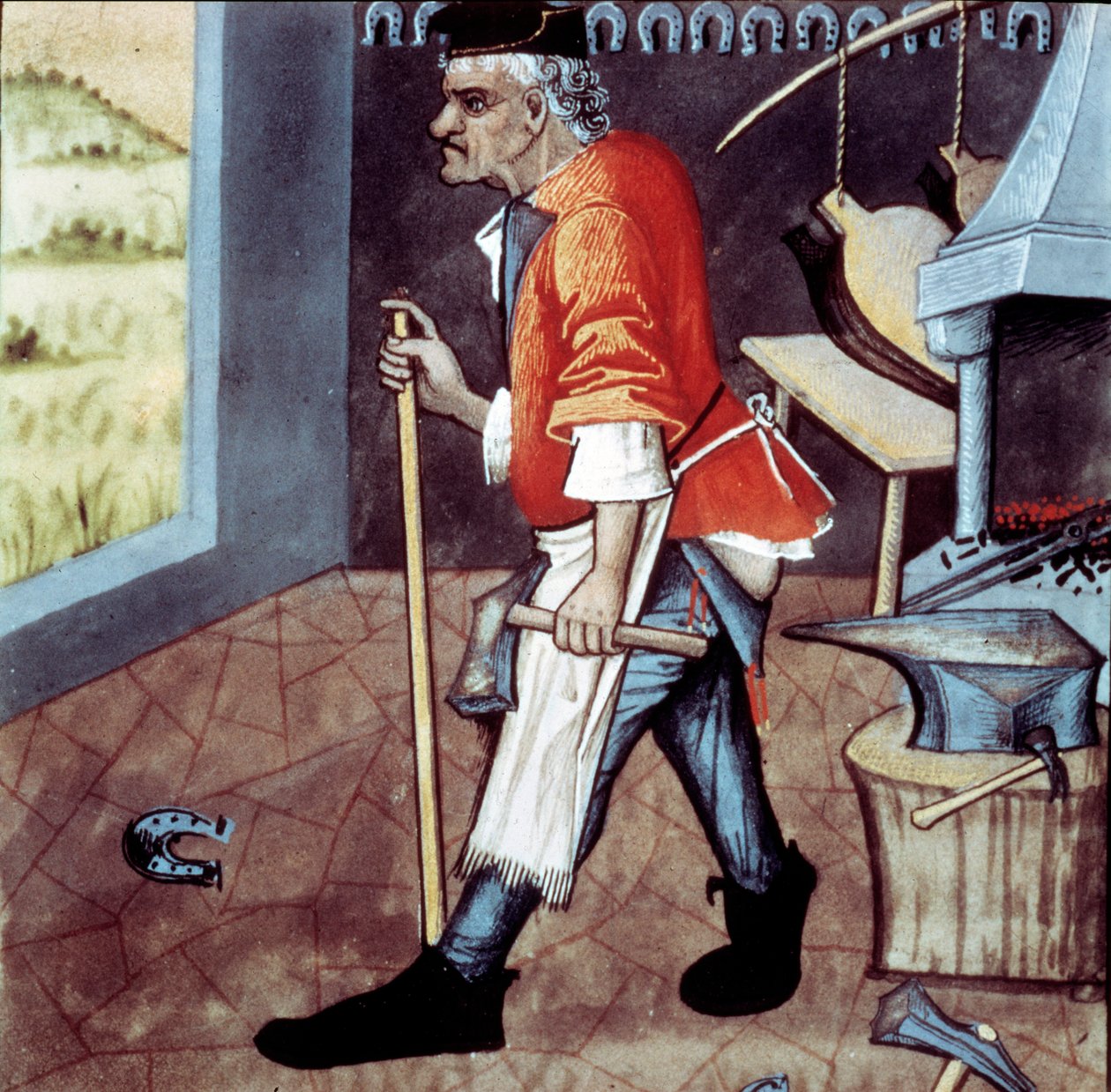 Detal kowal miniatury z XV wieku. Paryż, B.N. autorstwa Unknown artist