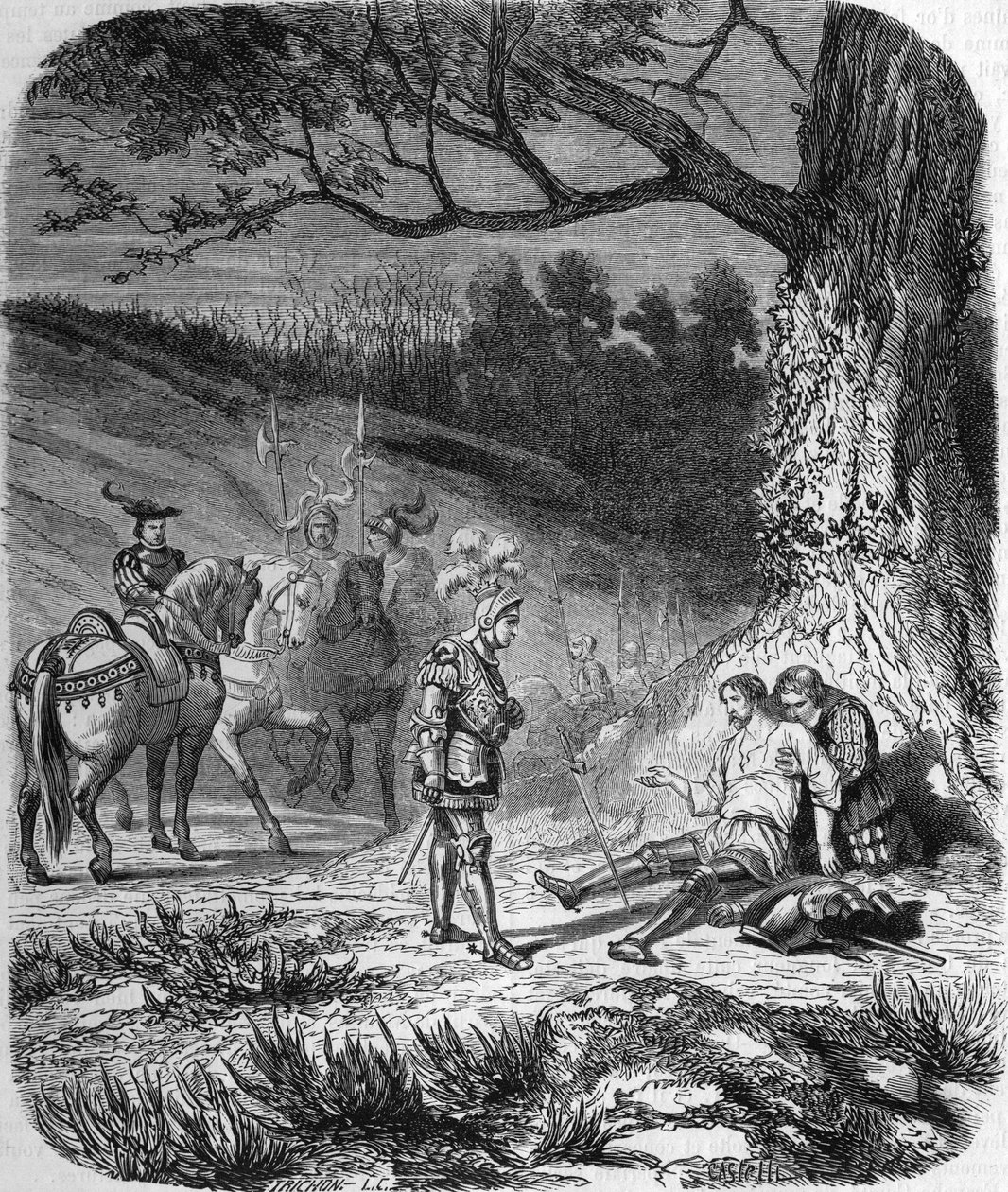 Umierający książę Burbon i Bayard autorstwa Unknown artist
