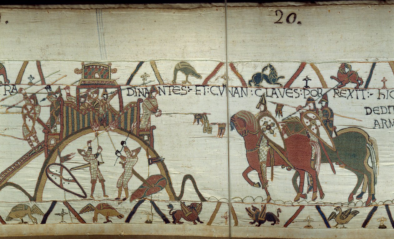 Książę Bretanii przekazuje księciu Normandii klucze do miasta na końcu włóczni. autorstwa Unknown artist