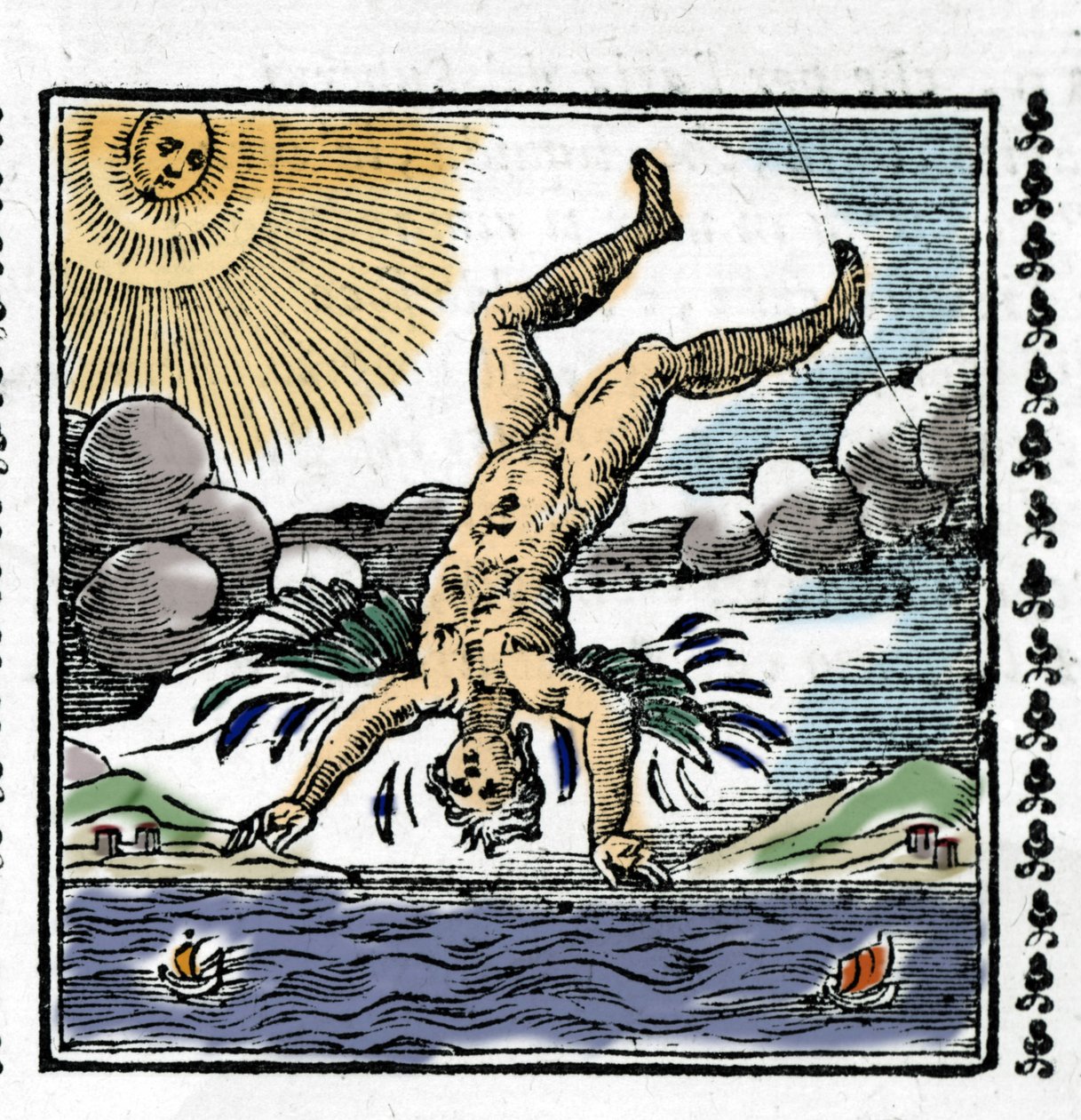 Upadek Ikara - Upadek Ikara. Kolorowa ksylografia. 16 wiek. autorstwa Unknown artist