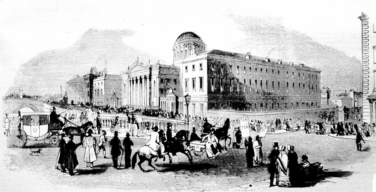 Cztery Sądy. Dublin. Grawerowanie z XIX wieku. autorstwa Unknown artist