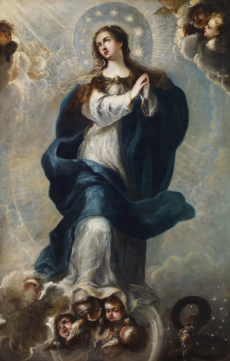 Niepokalane Poczęcie - Anonim - połowa XVII wieku. - Olej na płótnie - 165x106,5 - Museo Carmen Thyssen, Malaga autorstwa Unknown artist