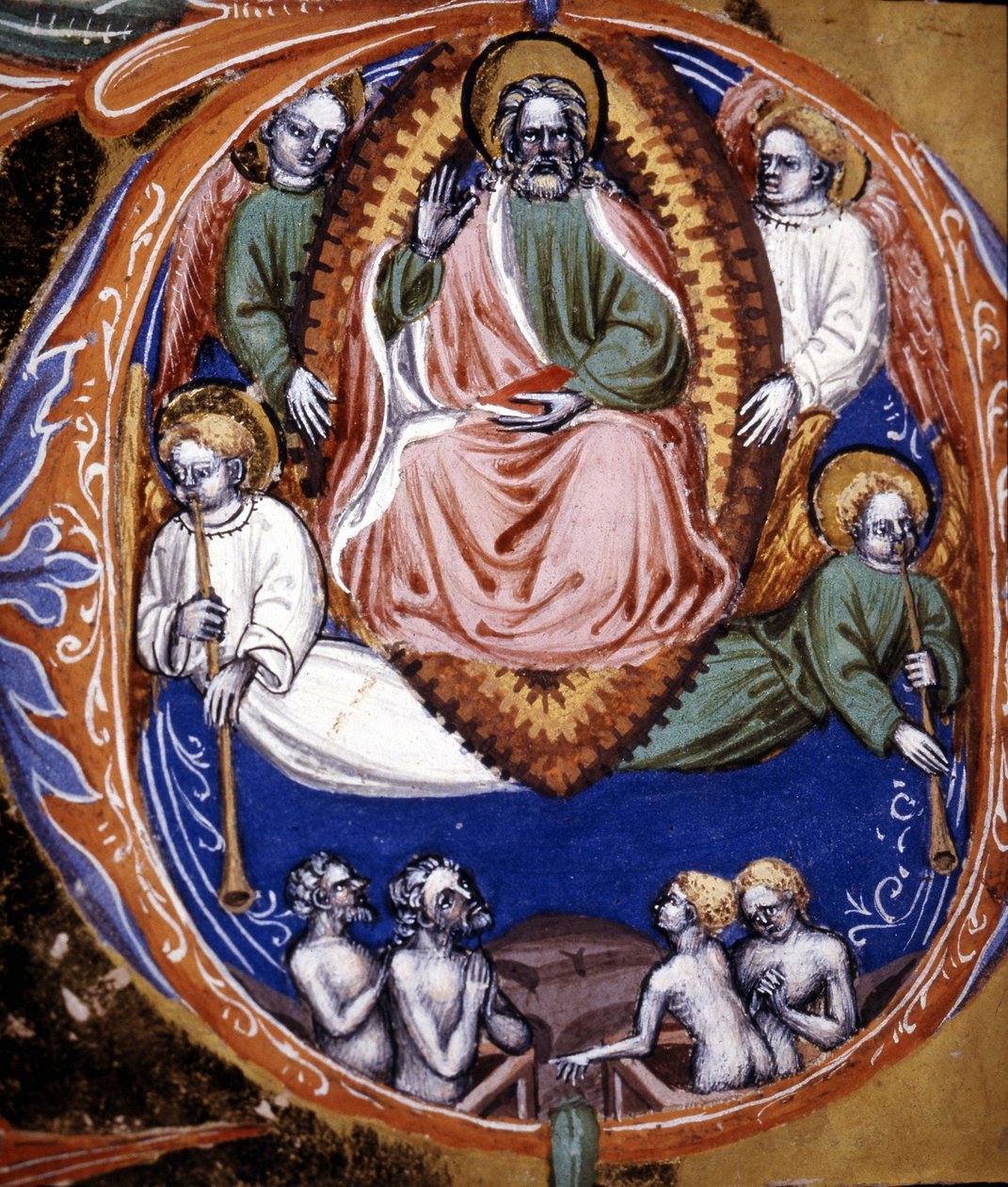 Sąd Ostateczny - w „De civitate dei” św. Augustyna, początek XV wieku. Biblia Miejska z Rimini. autorstwa Unknown artist