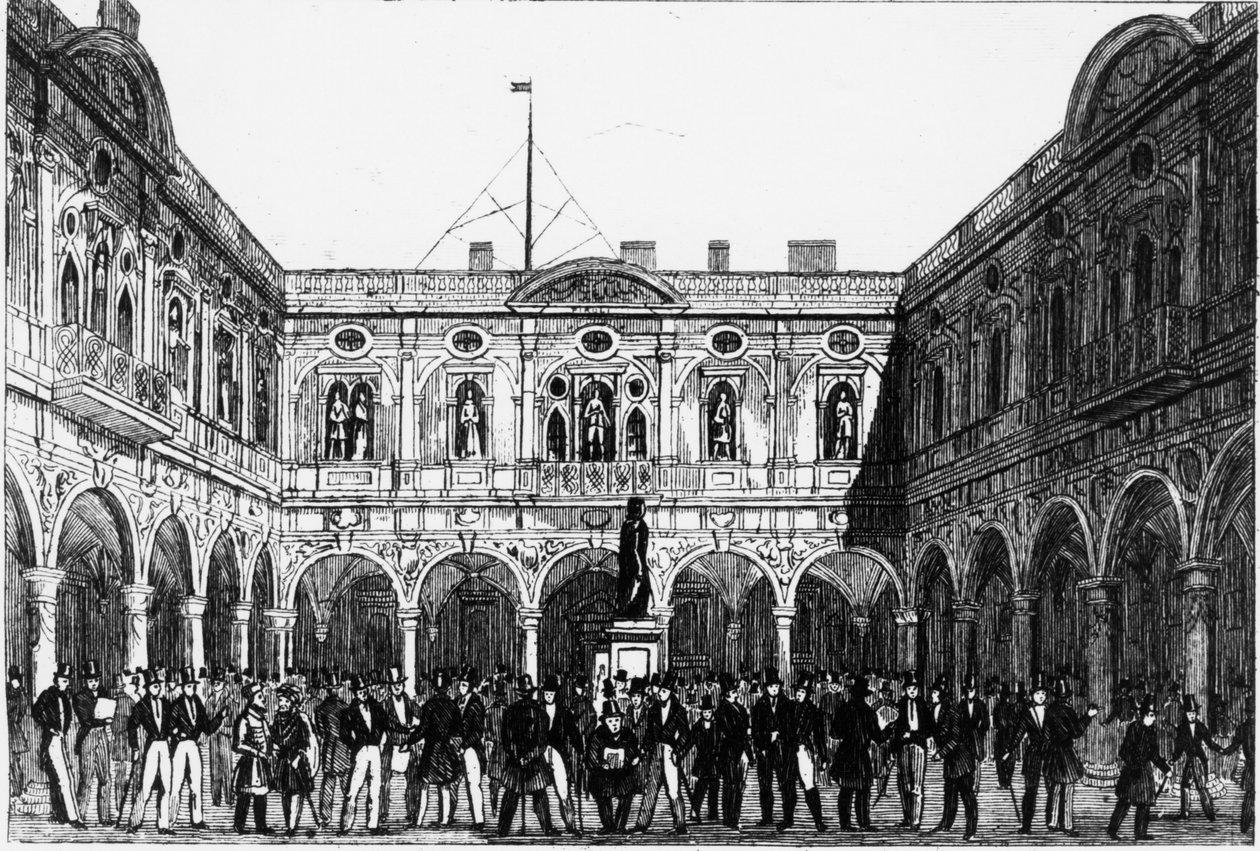 Londyńska Giełda Papierów Wartościowych w 1821 r. autorstwa Unknown artist
