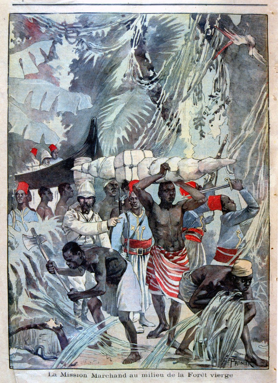 Misja Marchand w środku dziewiczego lasu - w „Le Petit Journal” z 28.05.1899 r. autorstwa Unknown artist