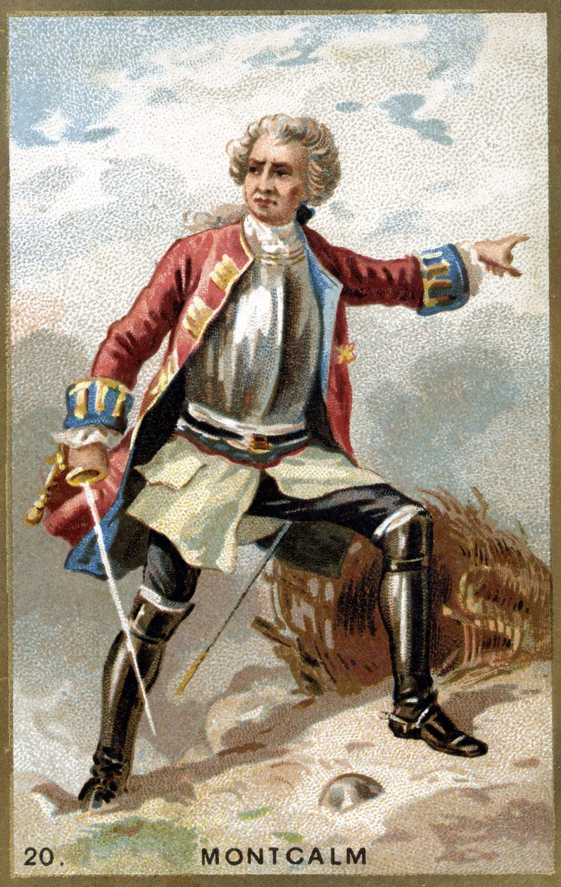 Markiz Montcalm de Saint-Véran (1712-1759), generał francuski. Chromolitografia XIX wieku. autorstwa Unknown artist