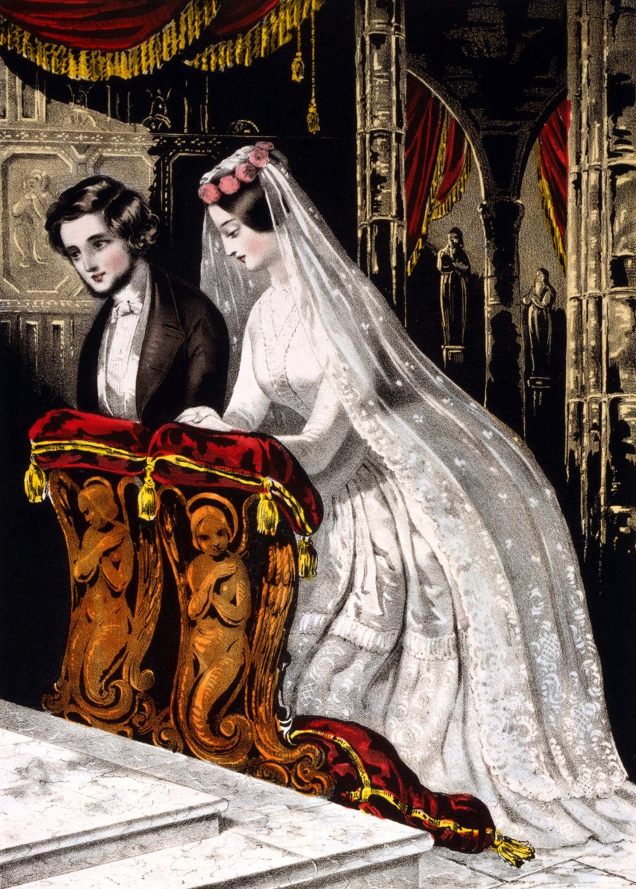 Małżeństwo (małżeństwo religijne), chromolitografia 1846. autorstwa Unknown artist