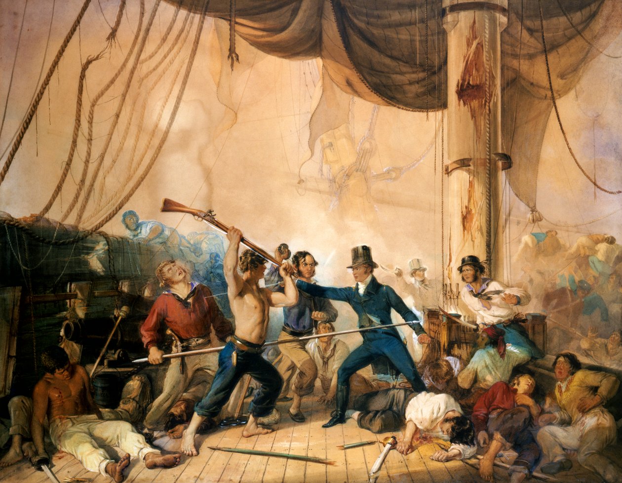 Walka wręcz na pokładzie Chesapeake, 1813 autorstwa Unknown