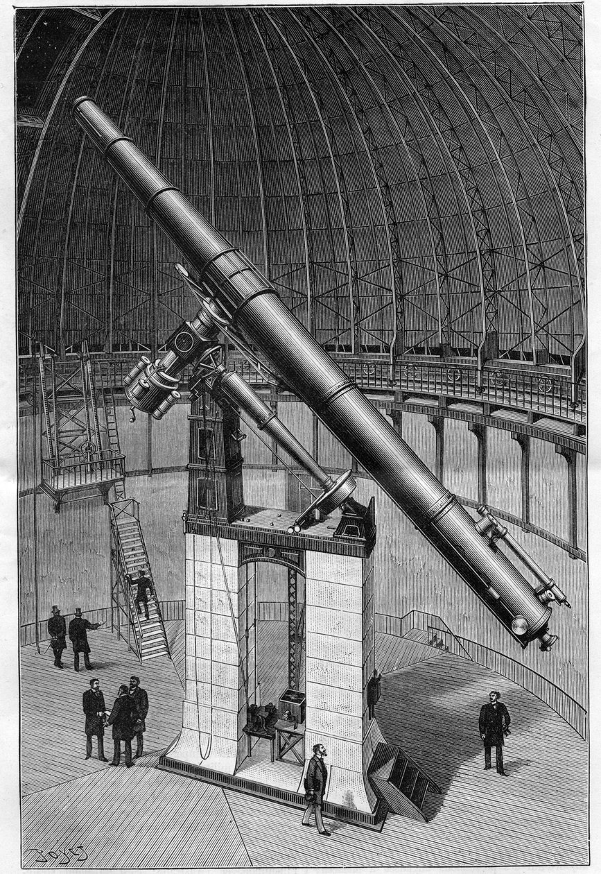 Obserwatorium w Nicei - wielki równik obserwatorium - grawer w „Nature” z 1892 roku. autorstwa Unknown artist