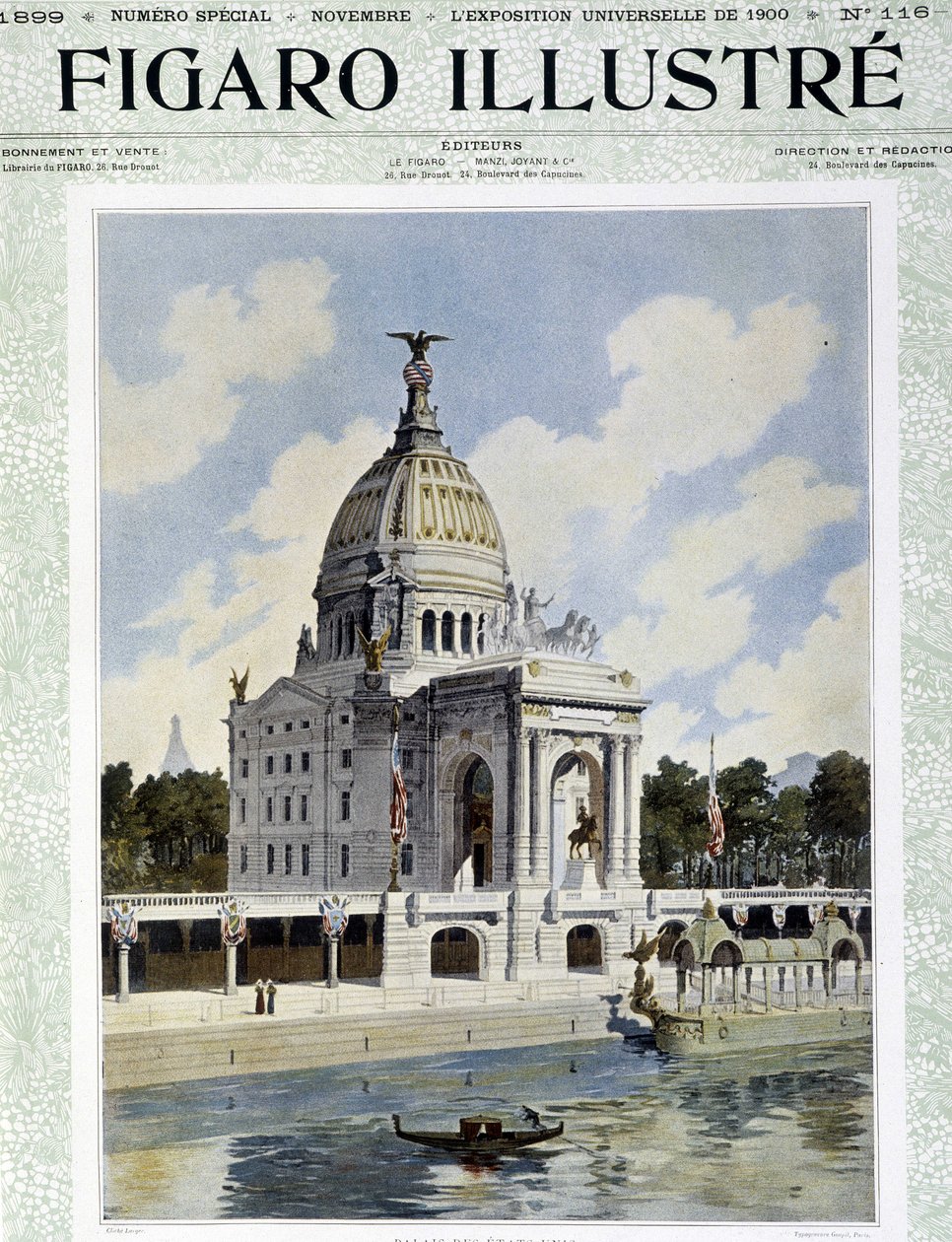 Pałac Stanów Zjednoczonych na Wystawie Powszechnej – w „Le Figaro Illustré”, listopad 1899 autorstwa Unknown artist
