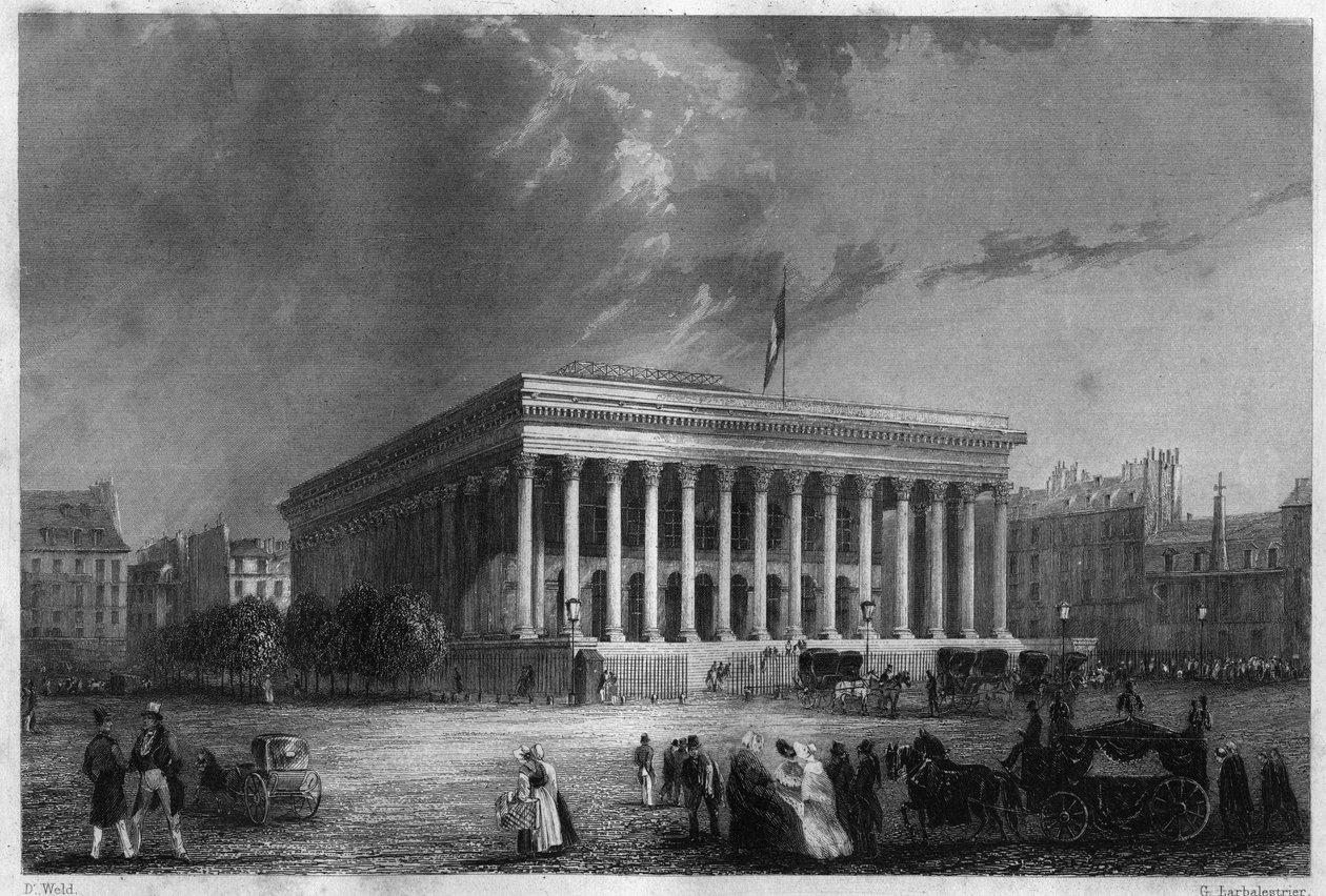 Giełda w Paryżu w połowie XIX wieku. autorstwa Unknown artist