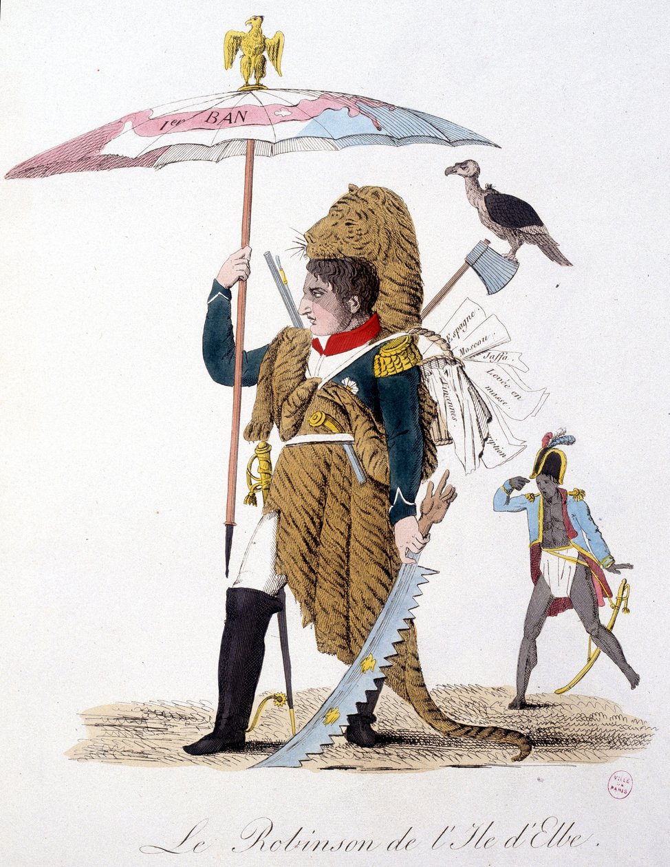 Robinson z wyspy Elba - w „”Napoleon I, karykatury, kolekcja manekinów””, ok. 1930 r. 1814 autorstwa Unknown artist