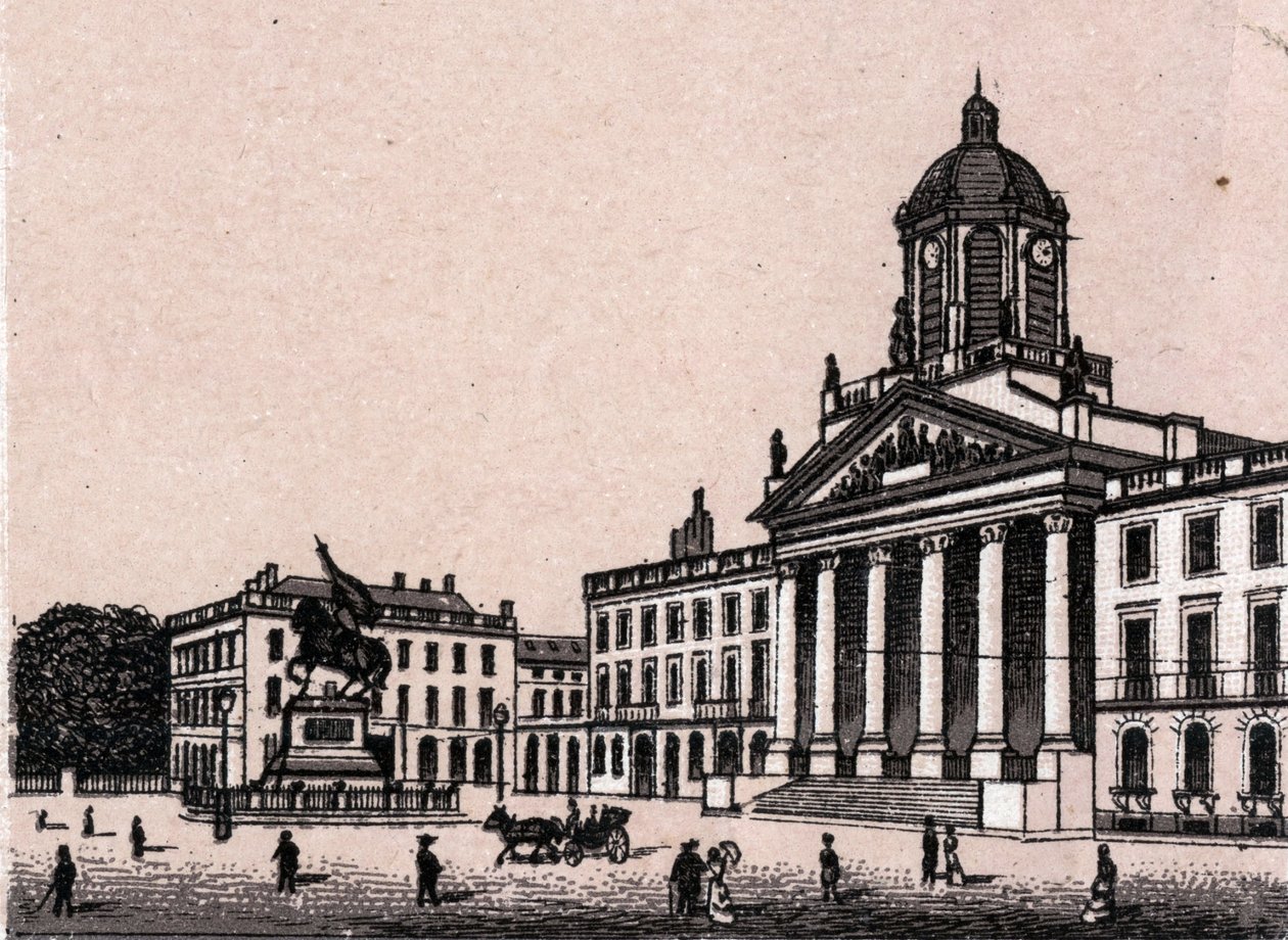 Plac Królewski w Brukseli w Belgii w „Świat ilustruje 168 widoków”” Niedatowany (koniec XIX wieku) autorstwa Unknown artist