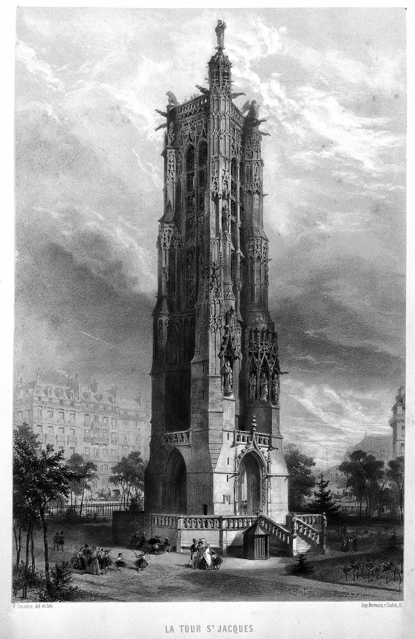 Wieża św. Jakuba w Paryżu w XIX wieku. autorstwa Unknown artist