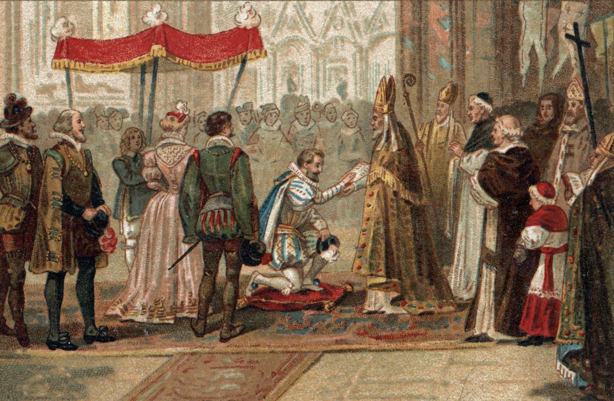 Wyrzeczenie Henryka IV króla Francji w Saint Denis w dniu 25 lipca autorstwa Unknown artist