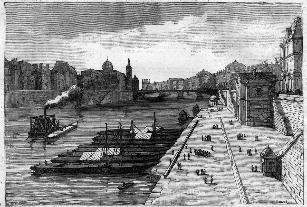 Jabłkowy spacer na nabrzeżu ratusza w Paryżu w 1883 r. autorstwa Unknown artist
