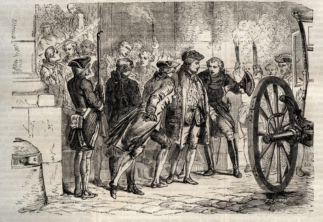 Atak Damiensa (styczeń 1757) - (Robert-Francois Damier autorstwa Unknown artist