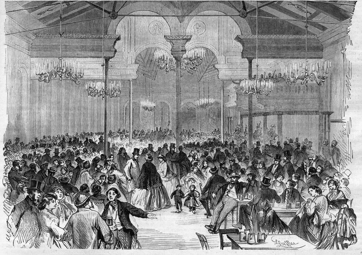 Browary w Berlinie: browar Tivoli - Engraving In „” Le Journal Illustrie”” autorstwa Unknown artist
