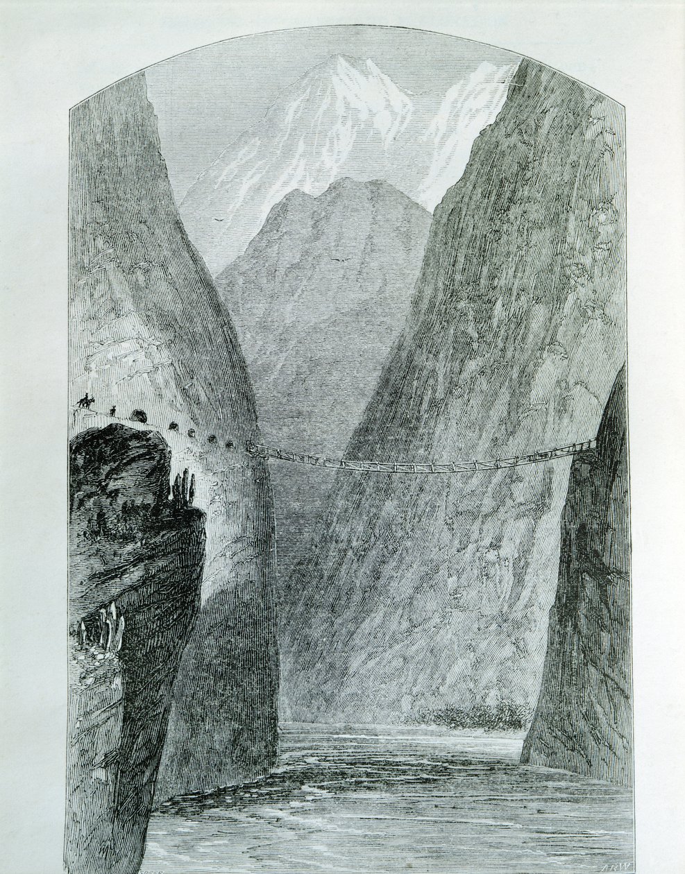 Most na rzece Apurimac, rycina. Peru autorstwa Unknown artist