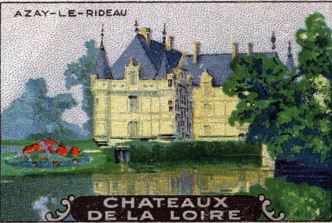 Zamki nad Loarą: zamek Azay-le-Rideau, początek XX wieku (chromo) autorstwa Unknown Artist