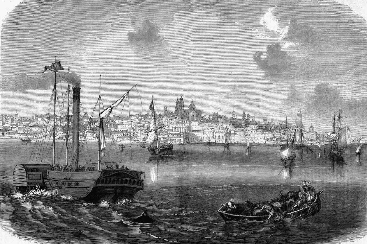 Miasto Montevideo w Urugwaju w 1864 roku. autorstwa Unknown artist
