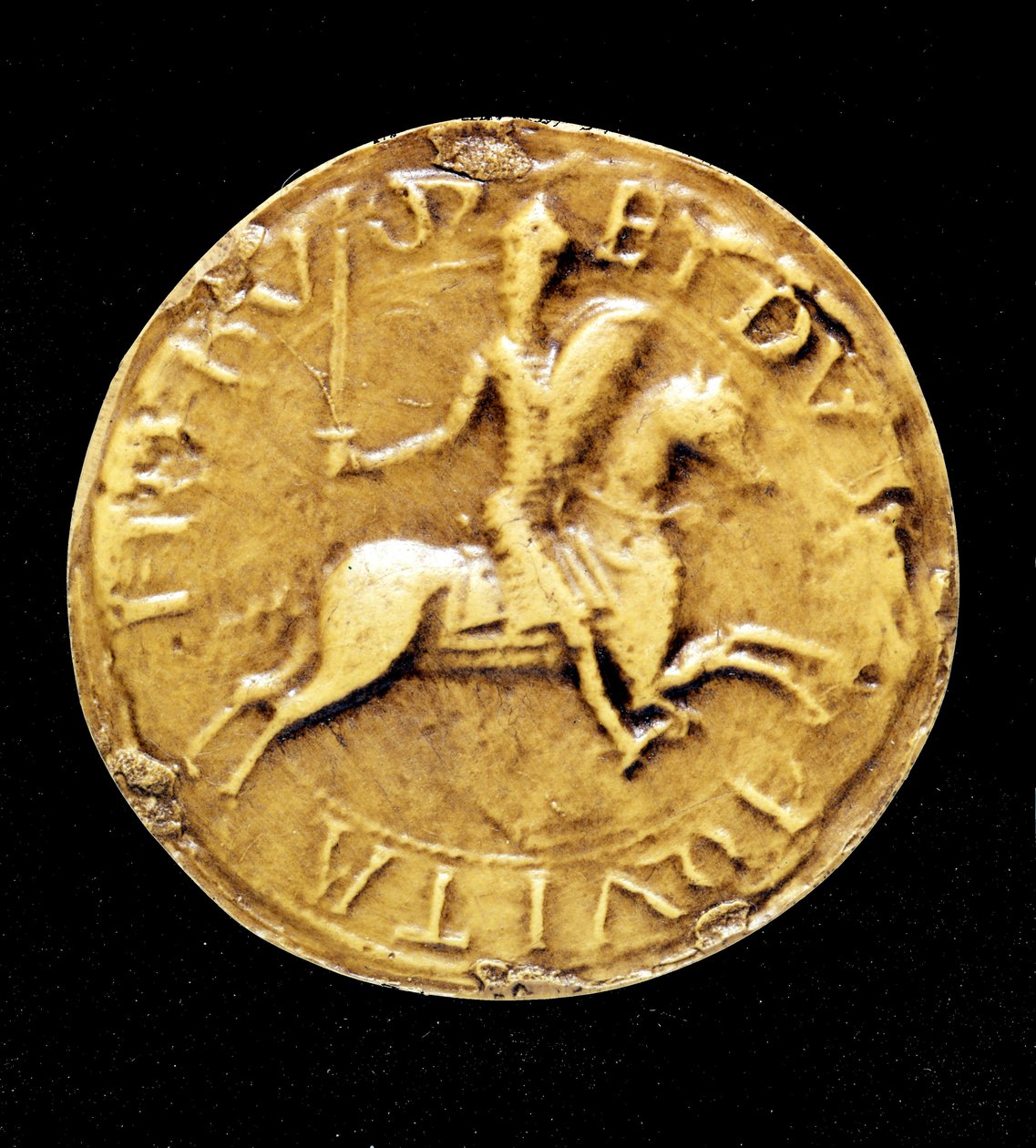 Kontrapieczęć Ludwika VII (1120 - 1180) z Francji, przedstawiająca go na koniu. autorstwa Unknown artist