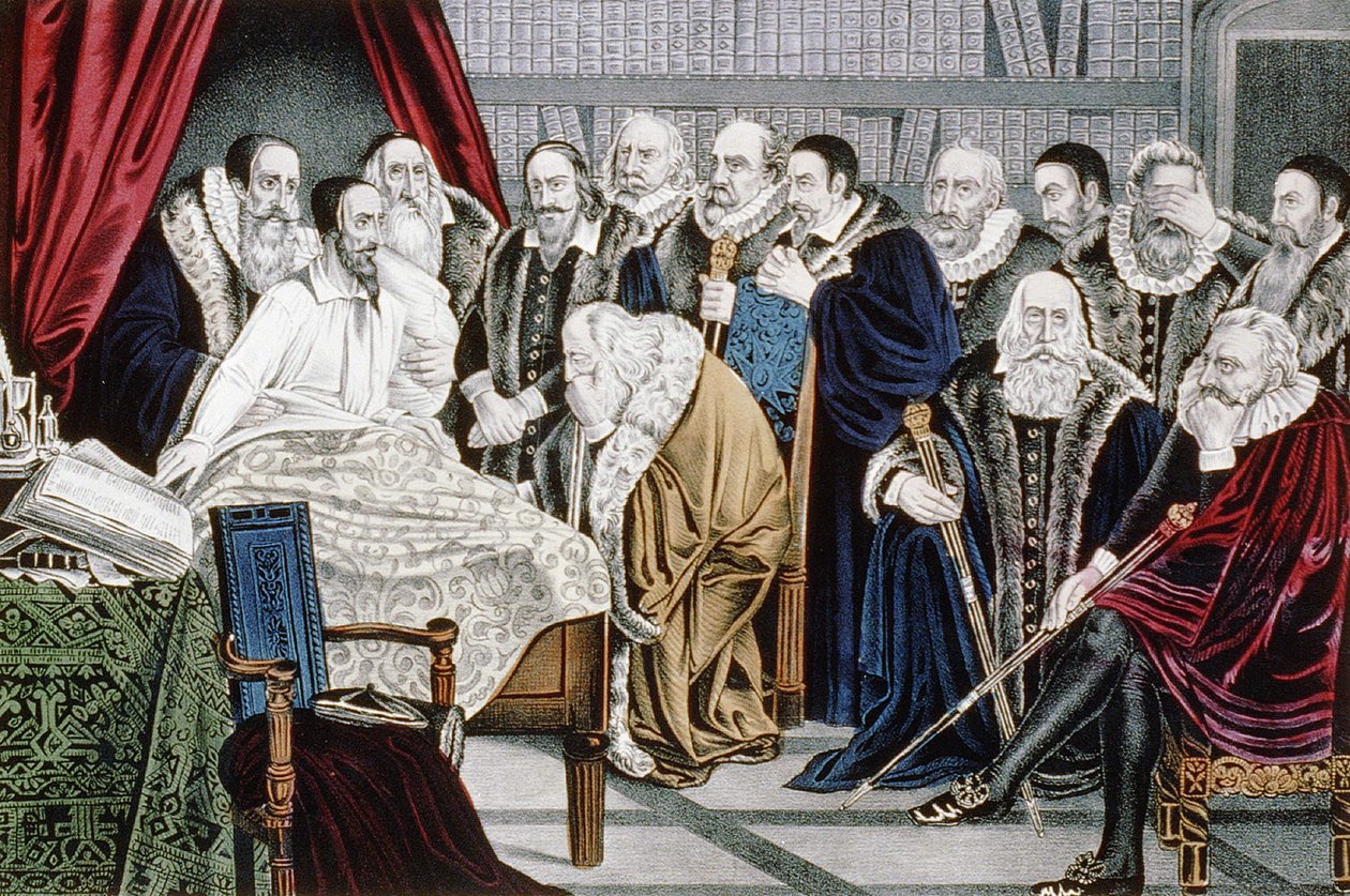 Śmierć Kalwina (1509 - 1564) w dniu 24.05.1564 r. autorstwa Unknown artist