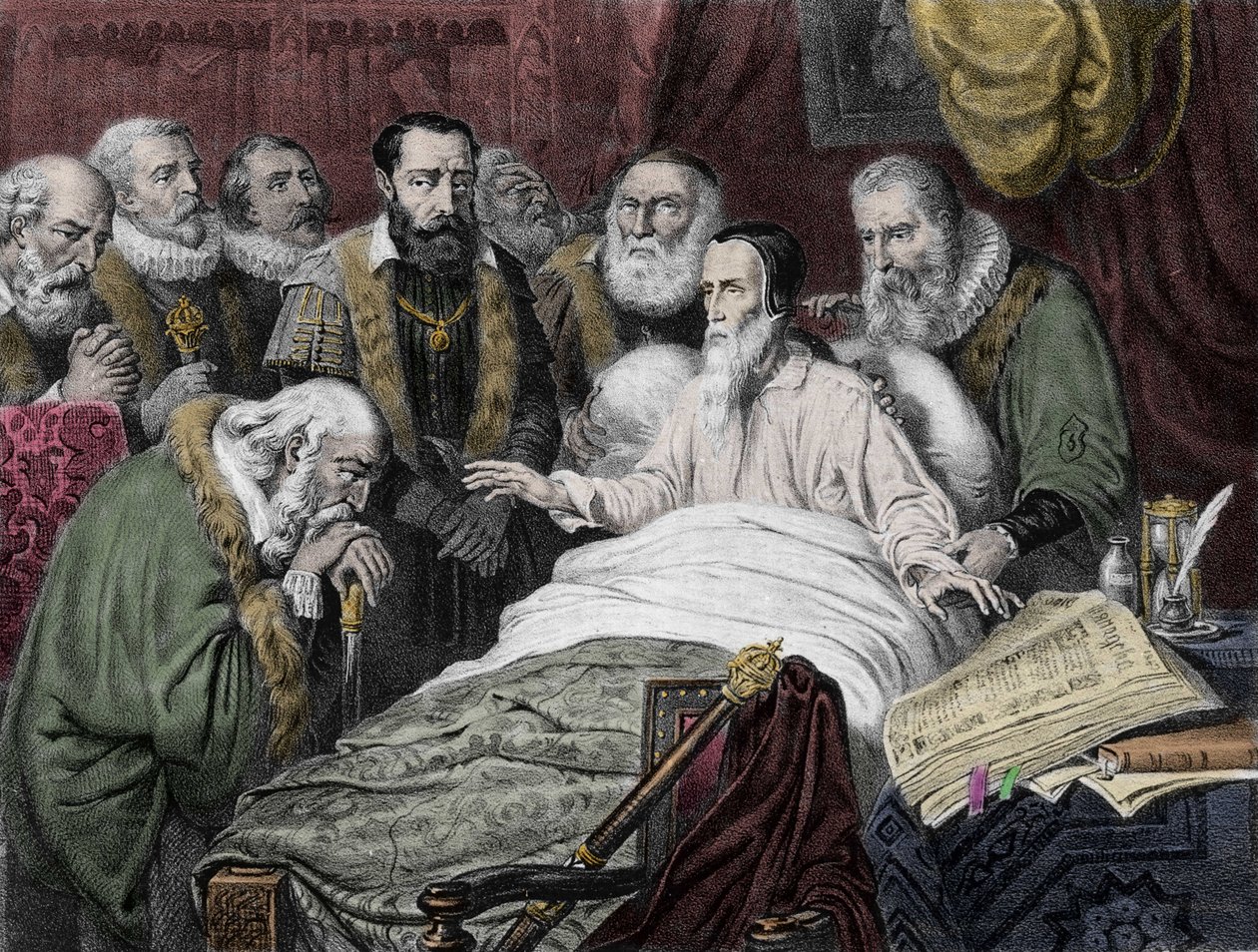 Śmierć Jana Kalwina (1509-1564). autorstwa Unknown artist