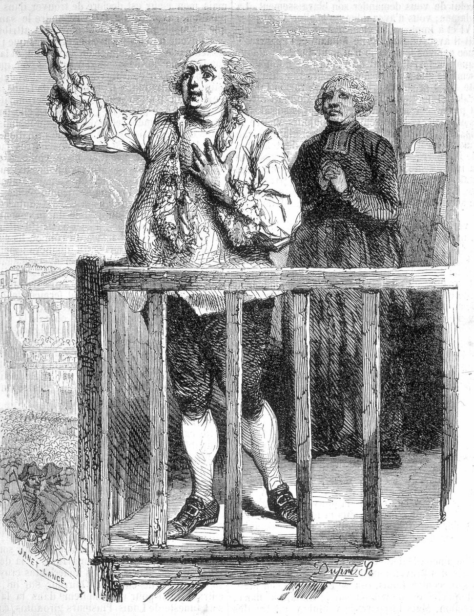 Śmierć Ludwika XVI. Grawerowanie XIX wieku. autorstwa Unknown artist