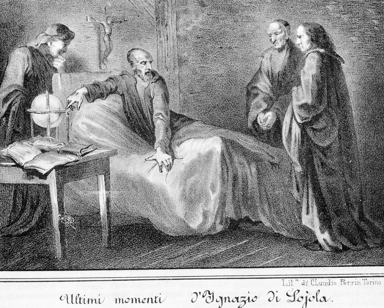 Śmierć św. Ignacego Loyoli (1491 - 1556), założyciela Towarzystwa Jezusowego. autorstwa Unknown artist