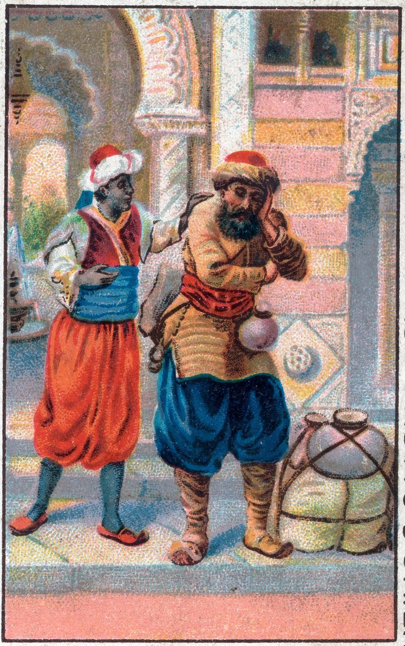 Faix drzwi. Cudowne przygody Sindbada (Sindbada) żeglarza. Popularna opowieść o 1001 nocach (tysiąc i jedna noc). Chromolitografia z końca XIX wieku. autorstwa Unknown artist