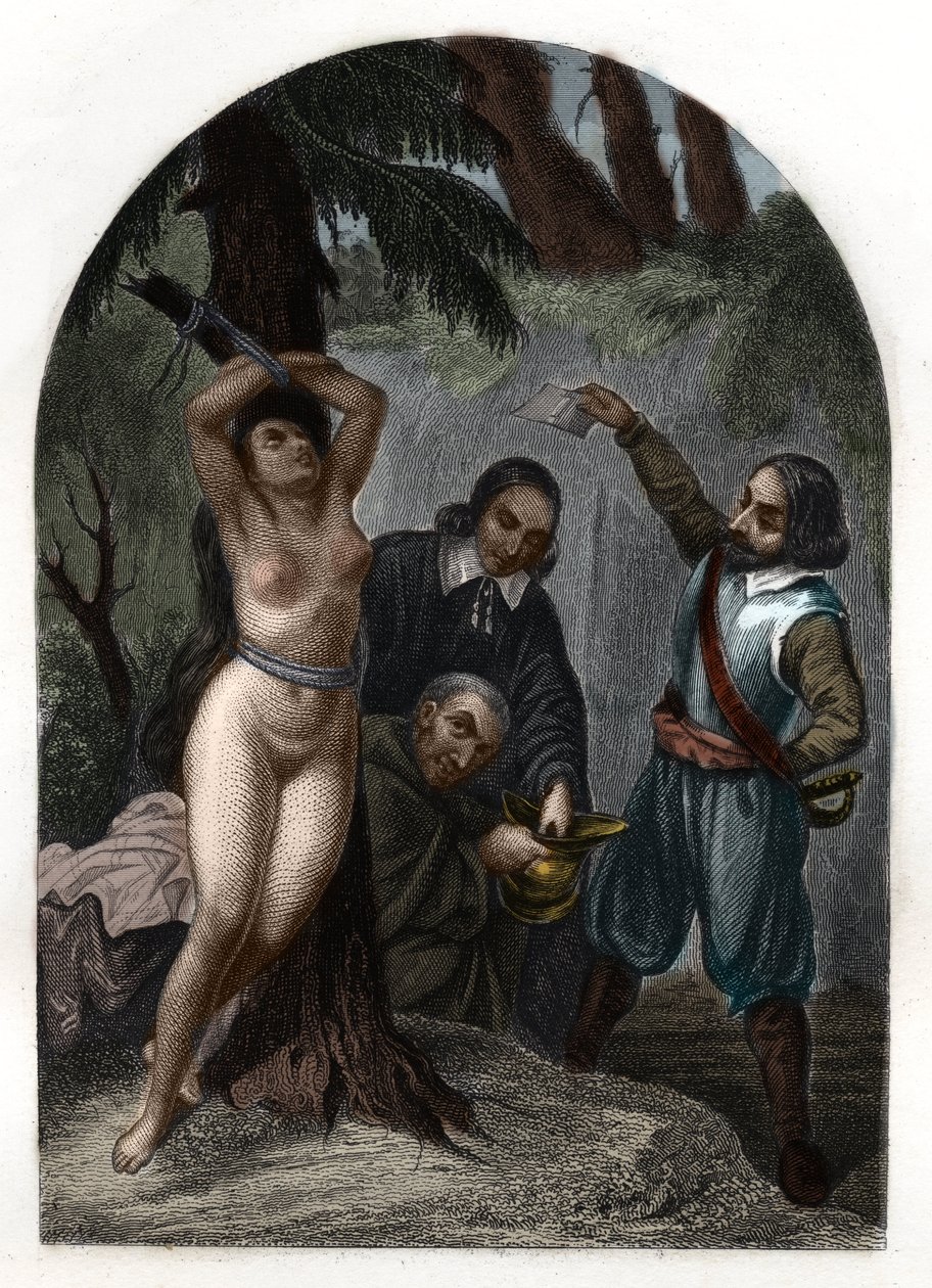 Dragonnady Sewennów za Ludwika XIV (1643-1715), prześladowania protestantów. Rycina z 1842 roku w „Histoire des Popes” Maurice
