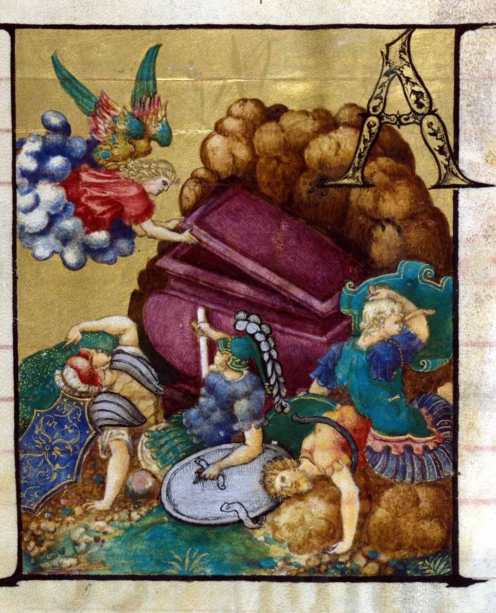 Pusty grób. Miniatura w XV-wiecznym chórze, kościół Najświętszej Marii Panny w koronie z Lodi. autorstwa Unknown artist