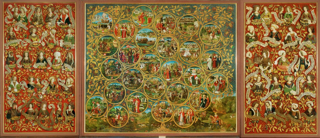 Drzewo genealogiczne margrabiów i książąt Babenberg, pierwszych władców "Ostarrichi" autorstwa Unknown Artist