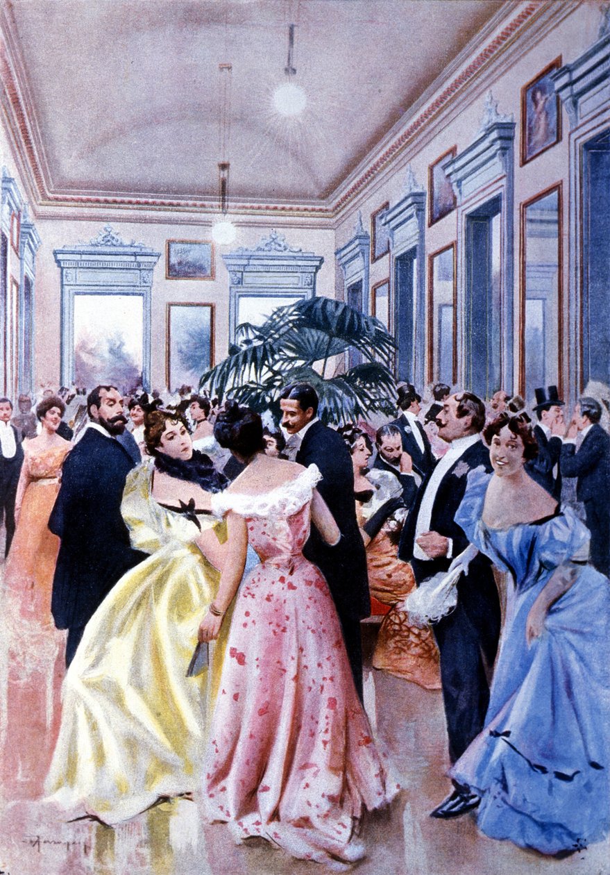 Foyer teatru La Scala (Teatro alla Scala) w Mediolanie. 1890. autorstwa Unknown artist