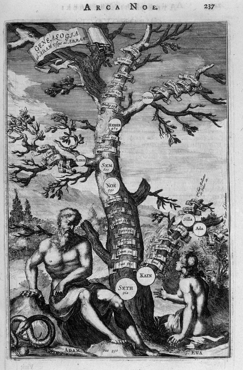 Drzewo genealogiczne od Adama do Abrahama - Biblia autorstwa Unknown artist