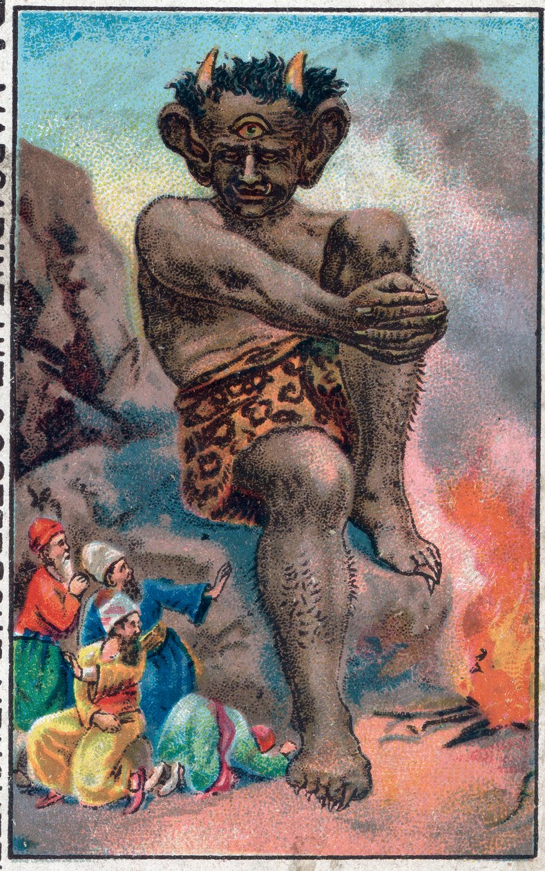Gigant. Cudowne przygody Sindbada (Sindbada) żeglarza. Popularna opowieść o 1001 nocach (tysiąc i jedna noc). Chromolitografia z końca XIX wieku. autorstwa Unknown artist