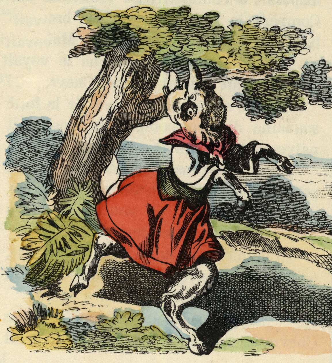 Koza, mały Chevy. Ilustracja do bajki „Bon medor i mały Chevrette””. W „Opowieściach z domu dla najmłodszych””. Anonimowy rycina z XIX wieku. autorstwa Unknown artist