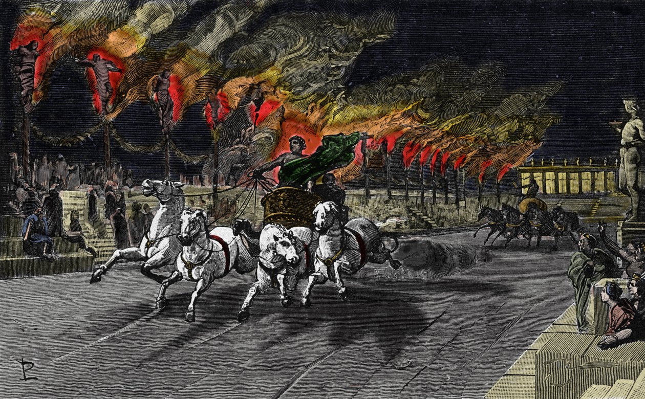 Ludzka pochodnia Nerona (37-68) w cyrku. autorstwa Unknown artist