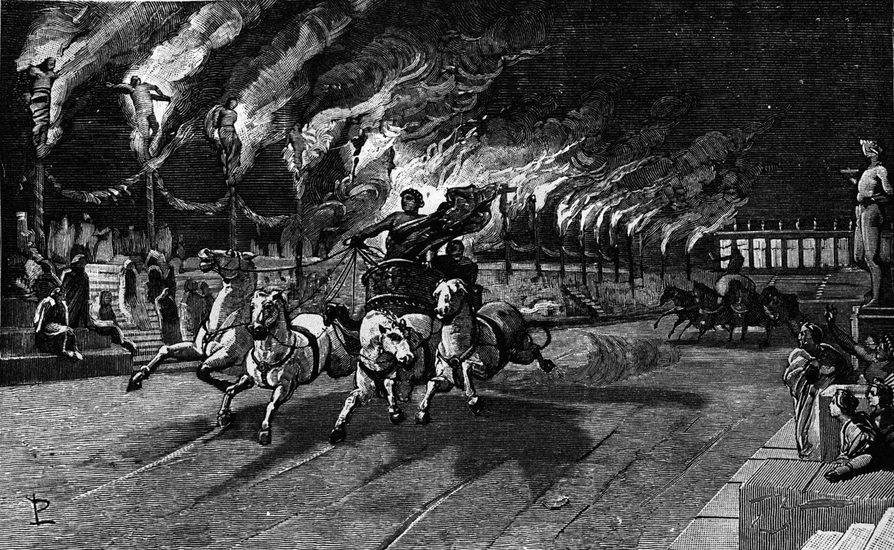 Ludzka pochodnia Nerona (Nerone 37-68) w cyrku. autorstwa Unknown artist