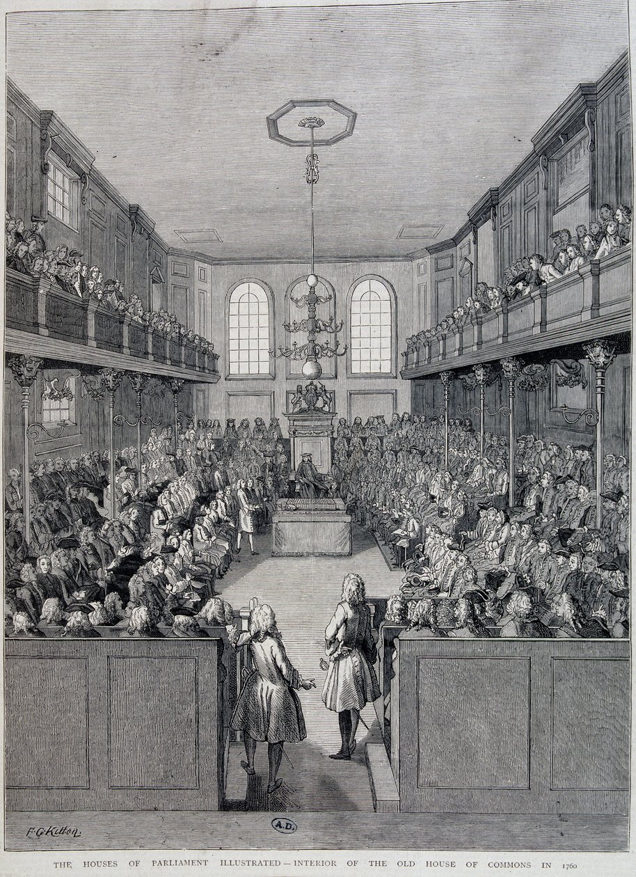 Wnętrze londyńskiej Izby Gmin w 1760 r autorstwa Unknown artist