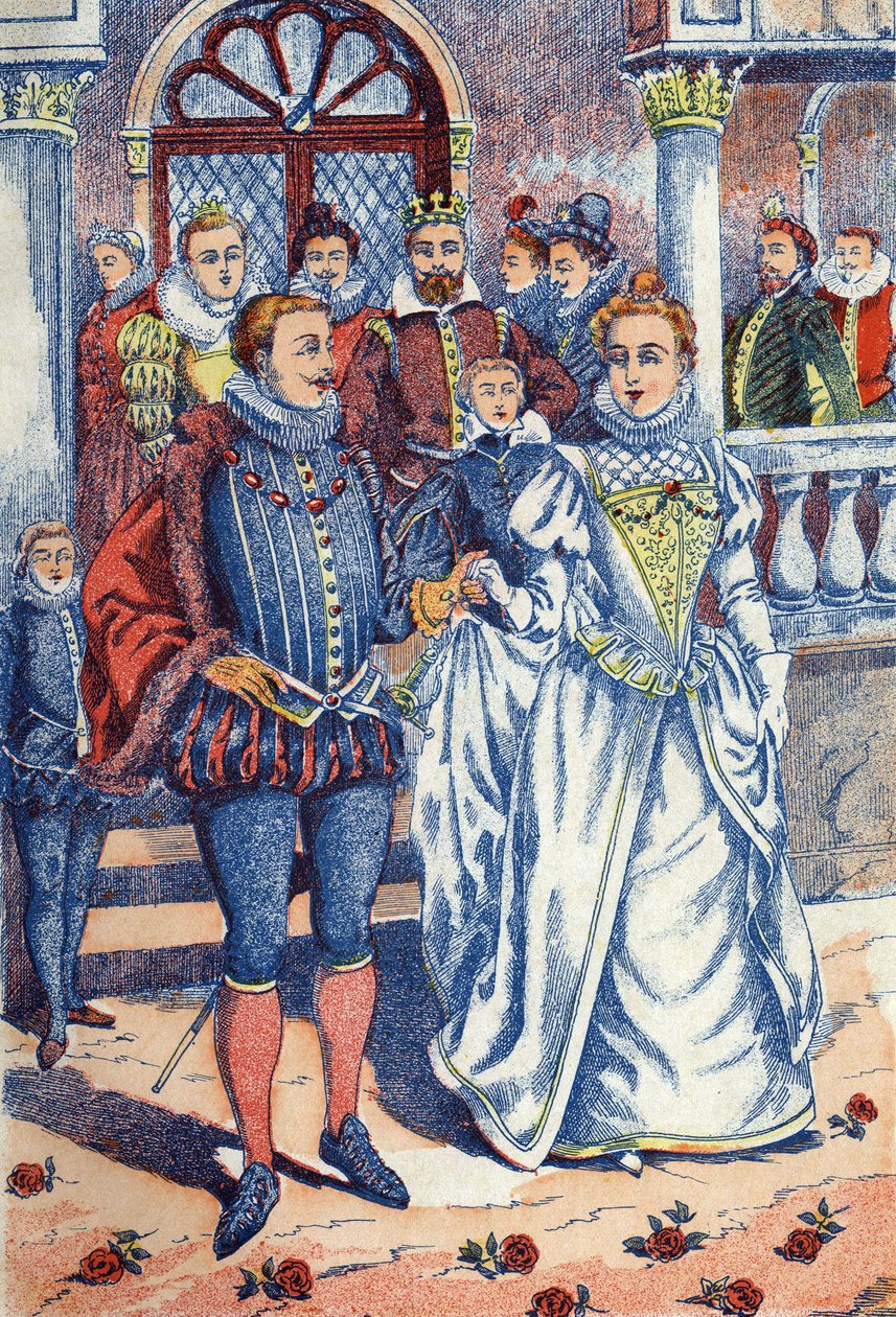 Syn króla poślubia Osiołkową Skórę. Anonimowa ilustracja do opowiadania „Skóra osła” autorstwa Charlesa Perraulta (1628-1703), francuskiego pisarza. Zdjęcia Marcel Vagne, Jarville Nancy, bez daty (koniec XIX wieku). autorstwa Unknown artist