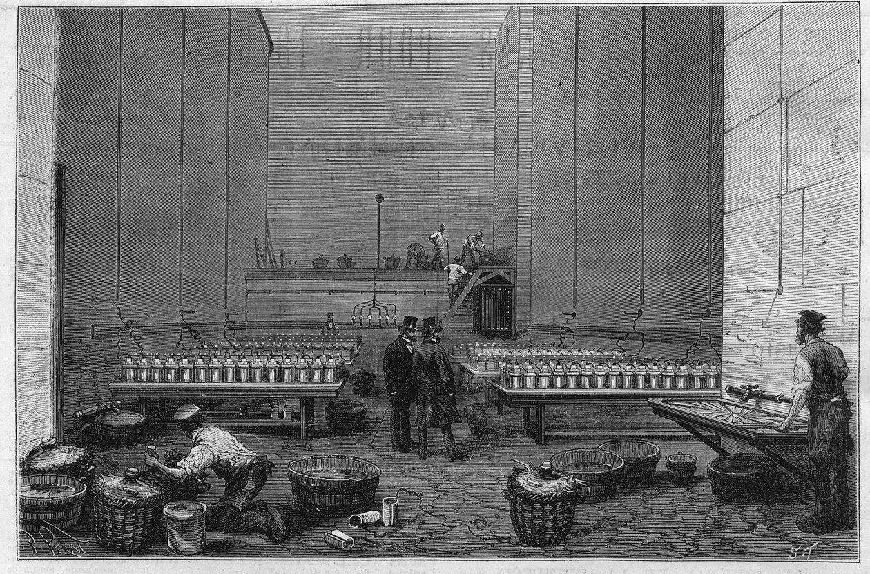Duża sala elektryczna Opery Garnier lub dwieście baterii Bunsena pozwala na projekcję promieni elektrycznego słońca autorstwa Unknown artist