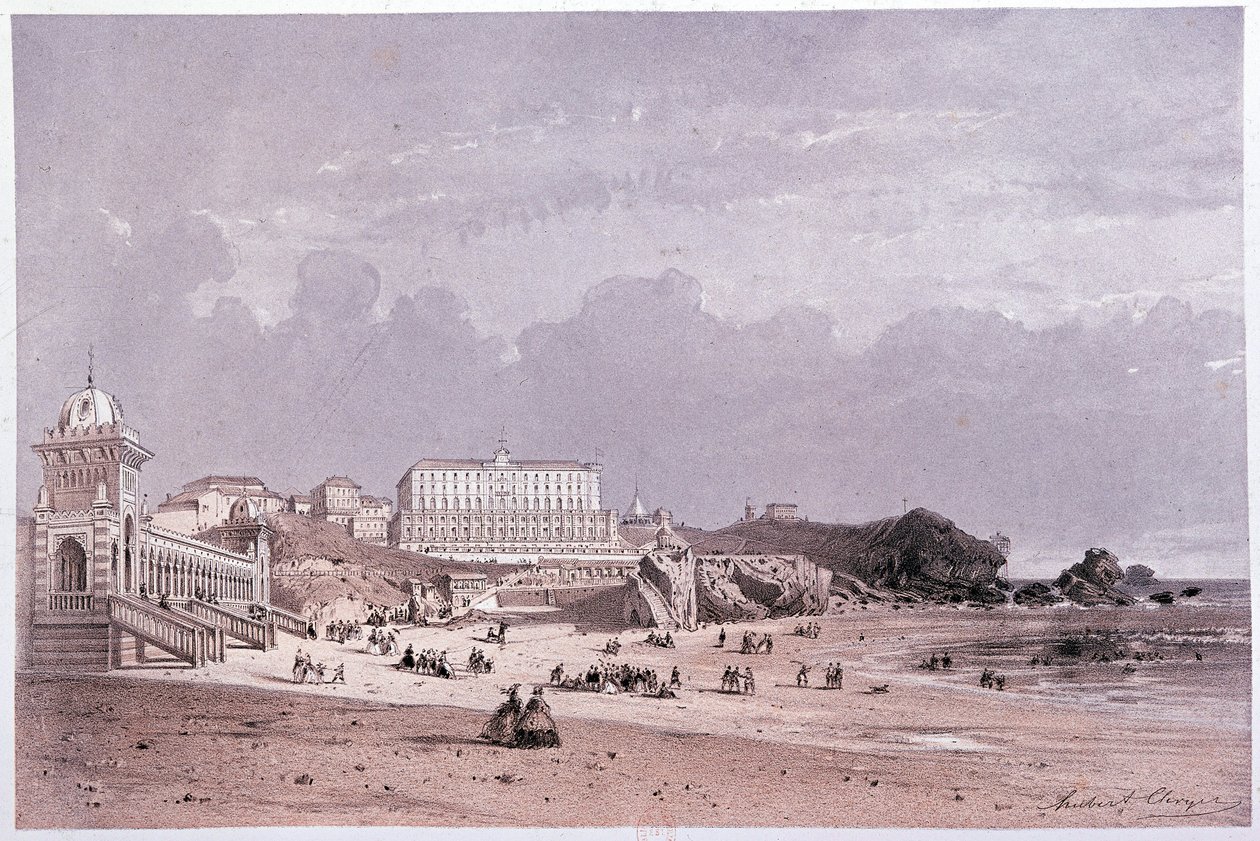 Nowe łaźnie Cote des fools i kasyno w Biarritz, sd. 19 wiek autorstwa Unknown artist