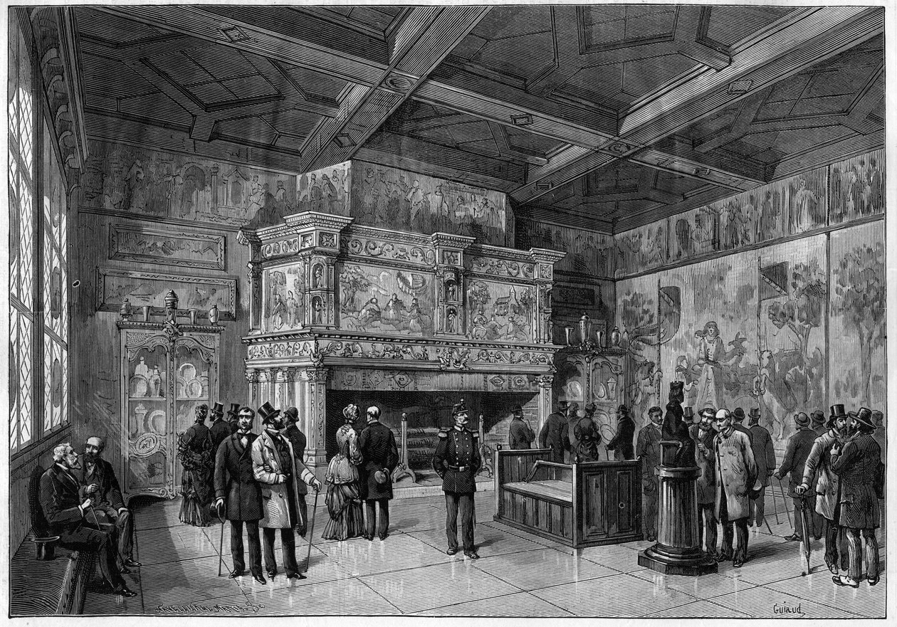 Nowa sala Musee de Cluny w Paryżu w 1883 r. autorstwa Unknown artist