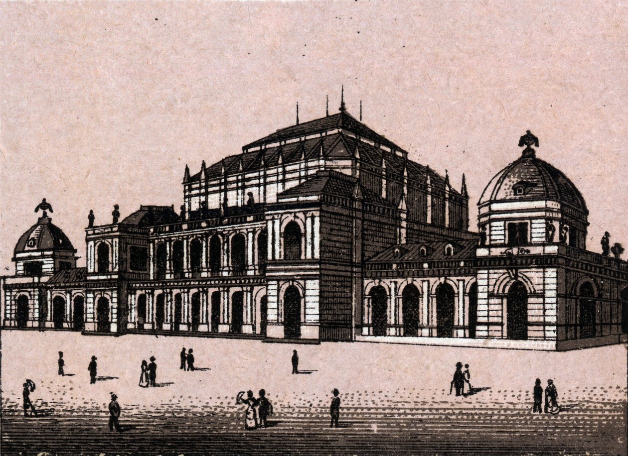 Nowa giełda we Frankfurcie, Niemcy (Frankfurt, Niemcy) w „Świat ilustruje 168 poglądów” Niedatowany (koniec XIX wieku) autorstwa Unknown artist