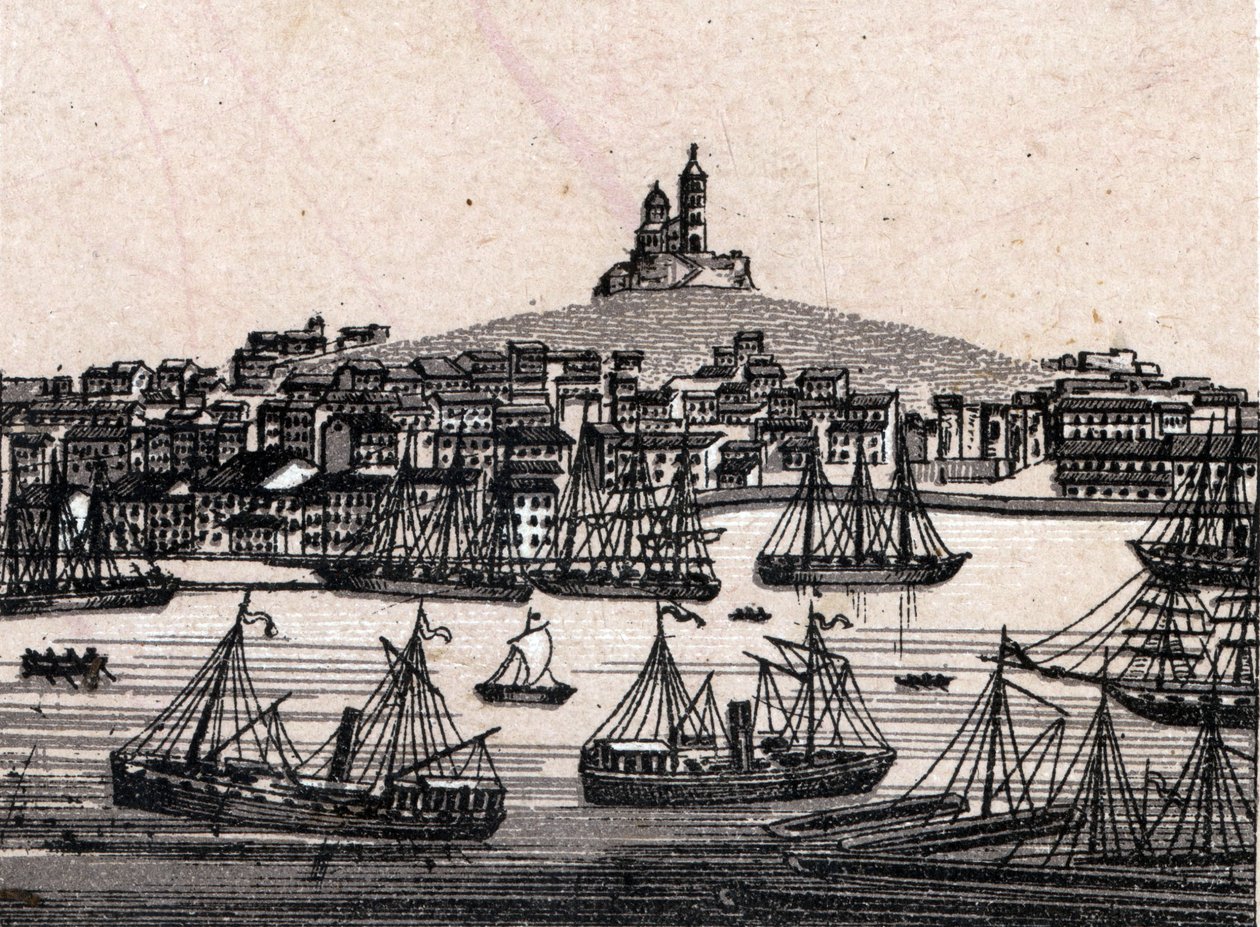 Stary port w Marsylii w „Świat ilustruje 168 widoków”” Niedatowany (koniec XIX wieku) autorstwa Unknown artist