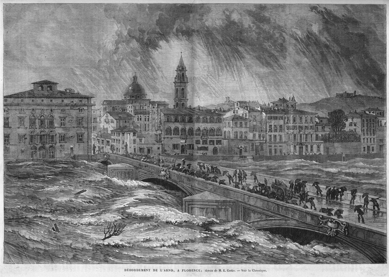 Przelew Arno do Florencji w 1868 roku. autorstwa Unknown artist